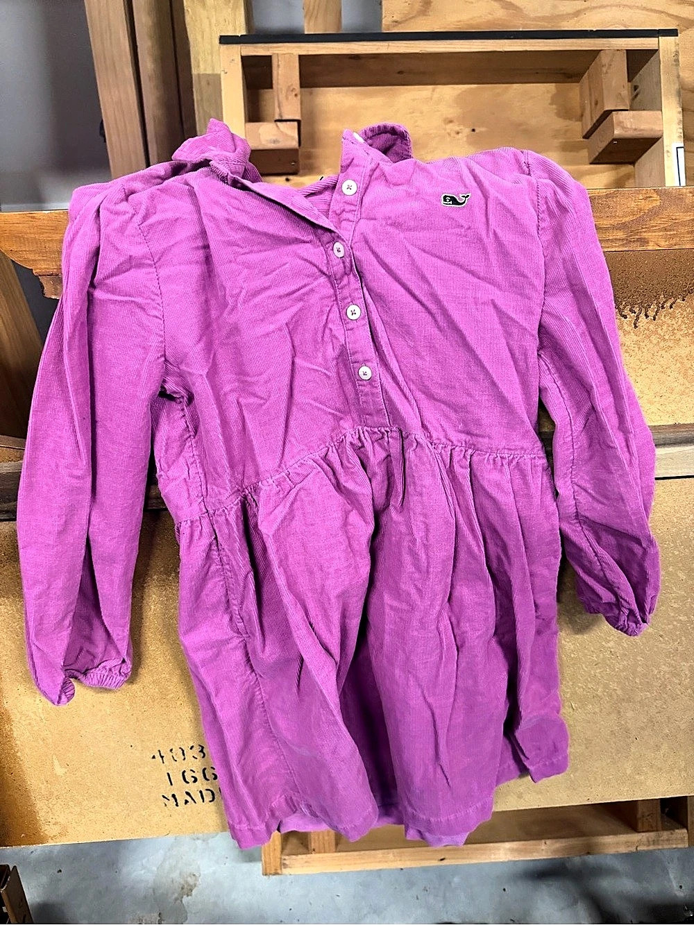 Vineyard Vines Girls Pink Long Sleeve Dress Size 7/8
